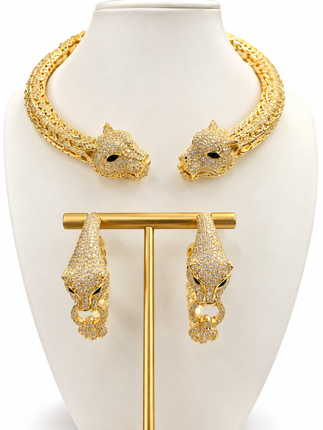 Gargantilla Silver y Gold  Pantera Inspirado en diseñador