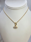 Thin chain with Turkish Eye, size 16 inches