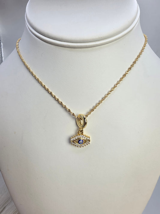 Thin chain with Turkish Eye, size 16 inches