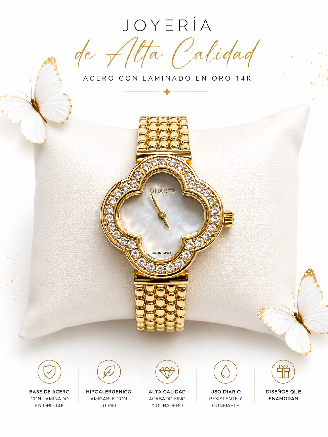 Reloj dee trebol impirado en diseñador