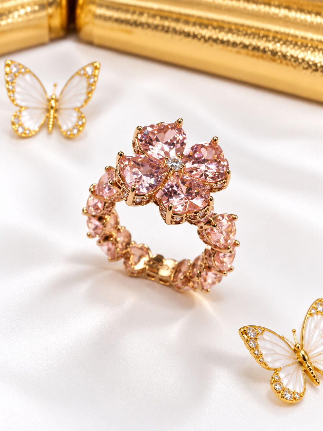 Anillo de Flor Apoteosico en Vidrio Real