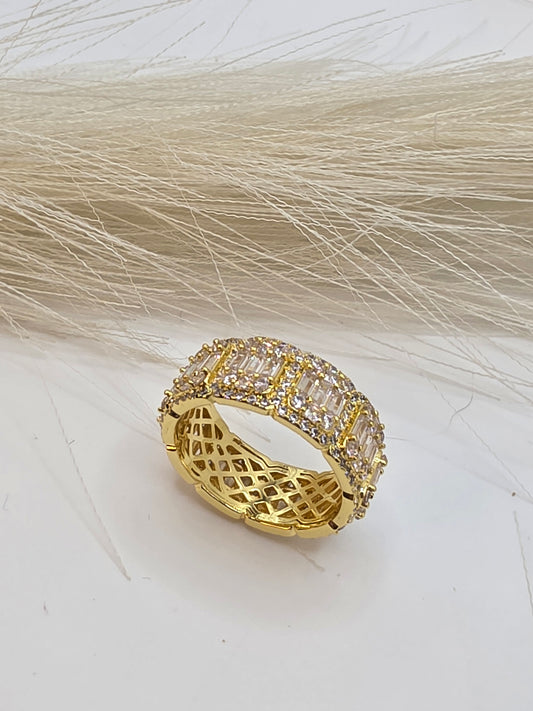 Anillo de Cubos de Hielo de Vidrio 5A Size 7