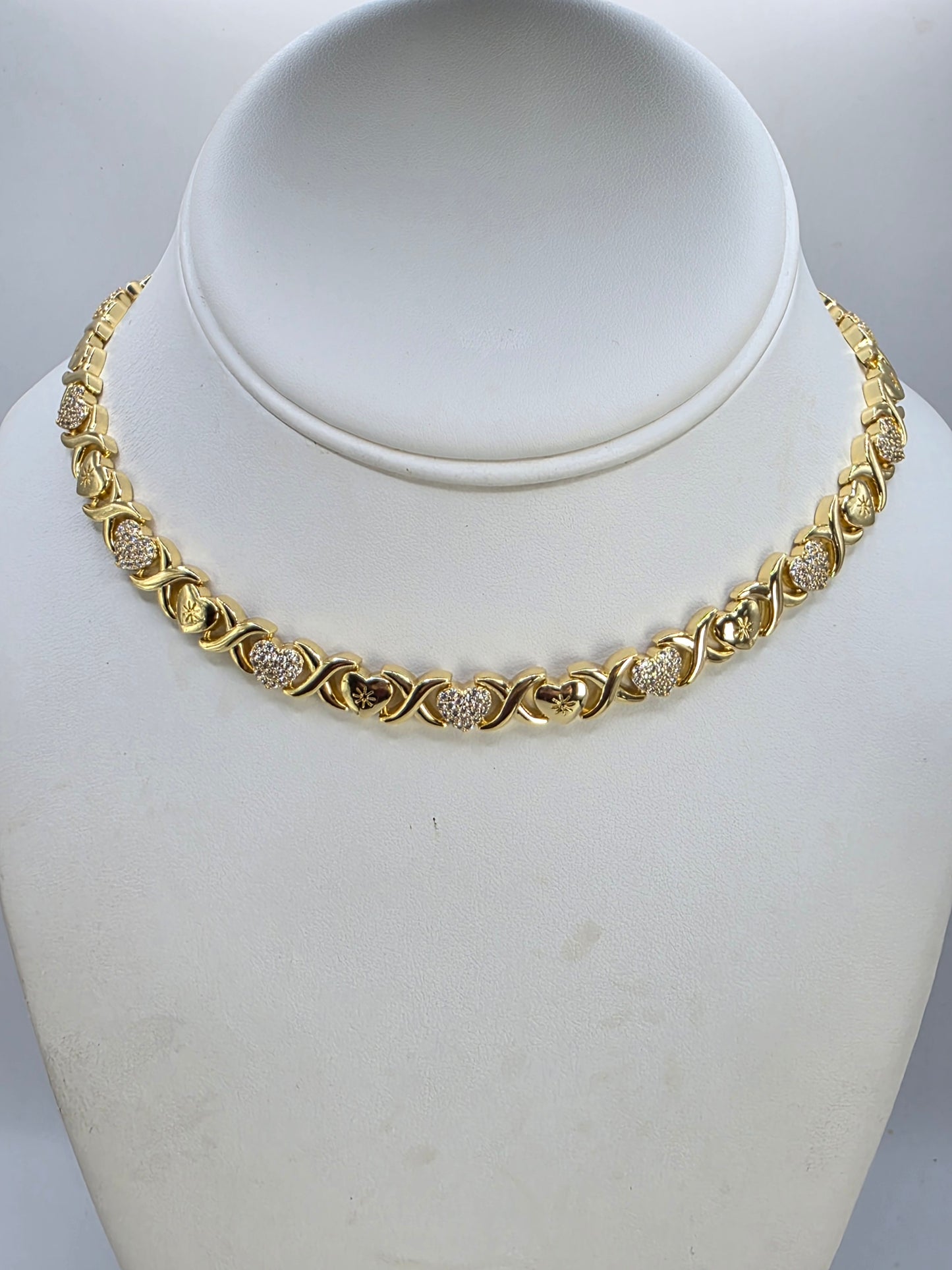 Gargantilla de Corazon adimantado en Vidrio de 16inch con extension