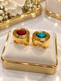 Large Ring Ephera Color: Red, Dark, Green
