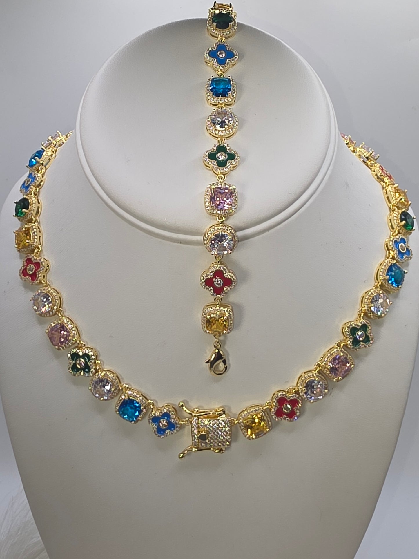 Set de Trebol Colores en Vidrio Real 5A