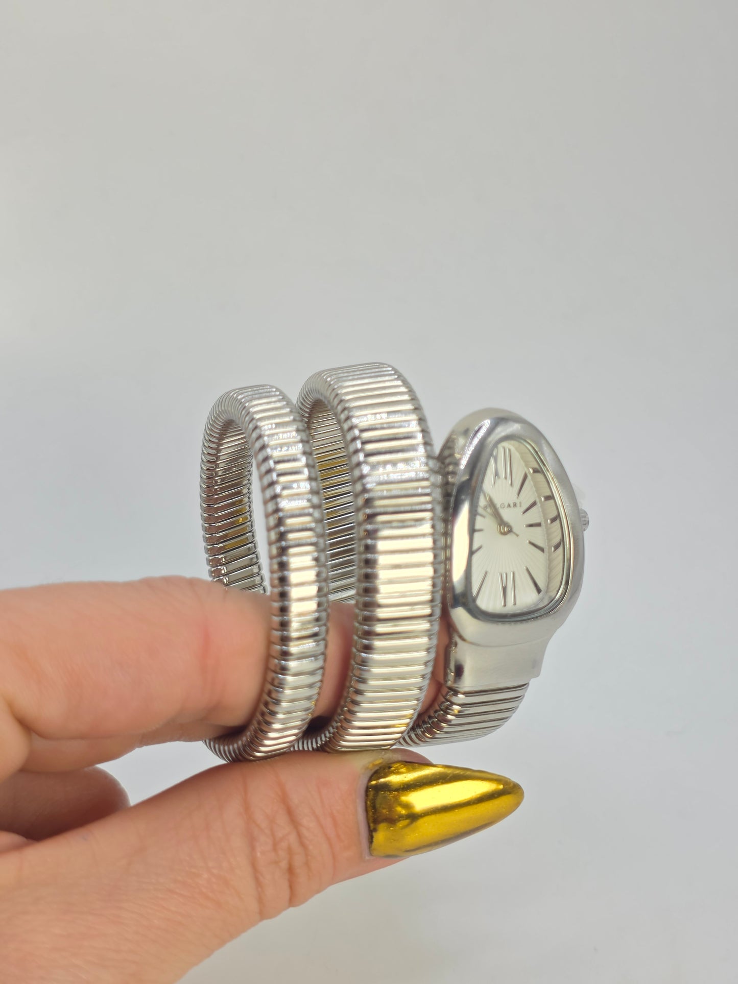 Brazalete con Reloj de Culebra en Acero