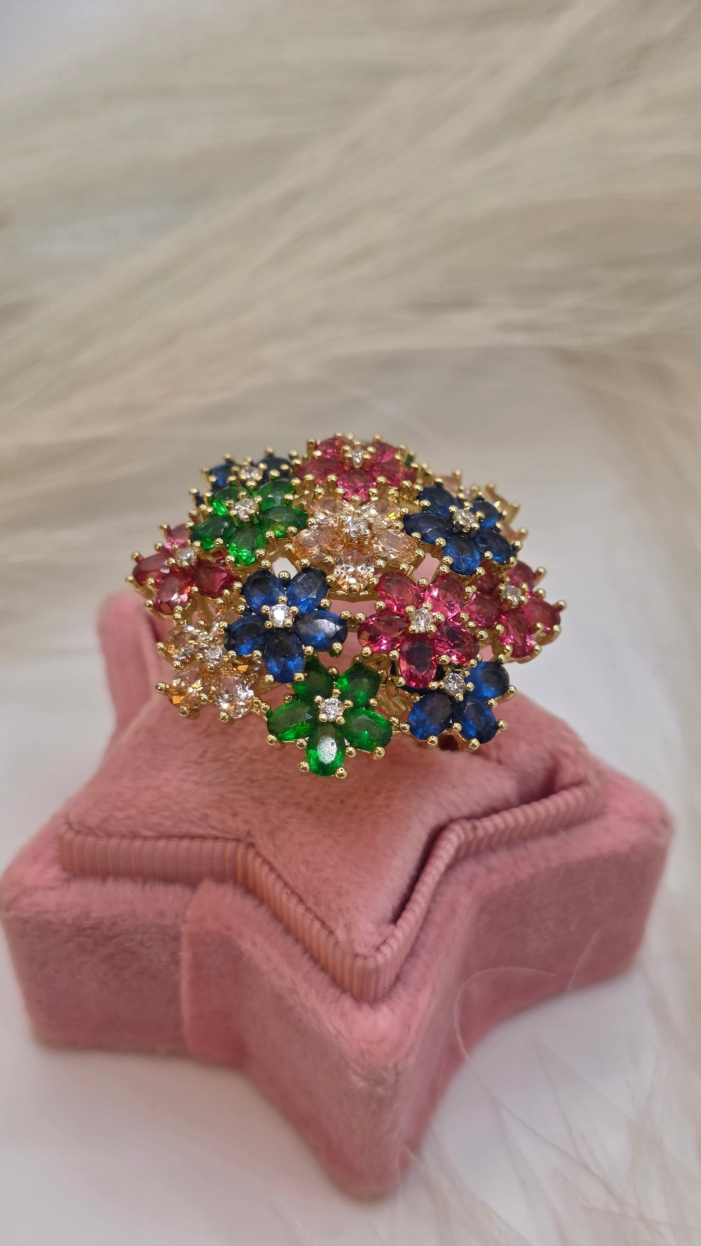 Anillo Arcoiris Vidrio Real