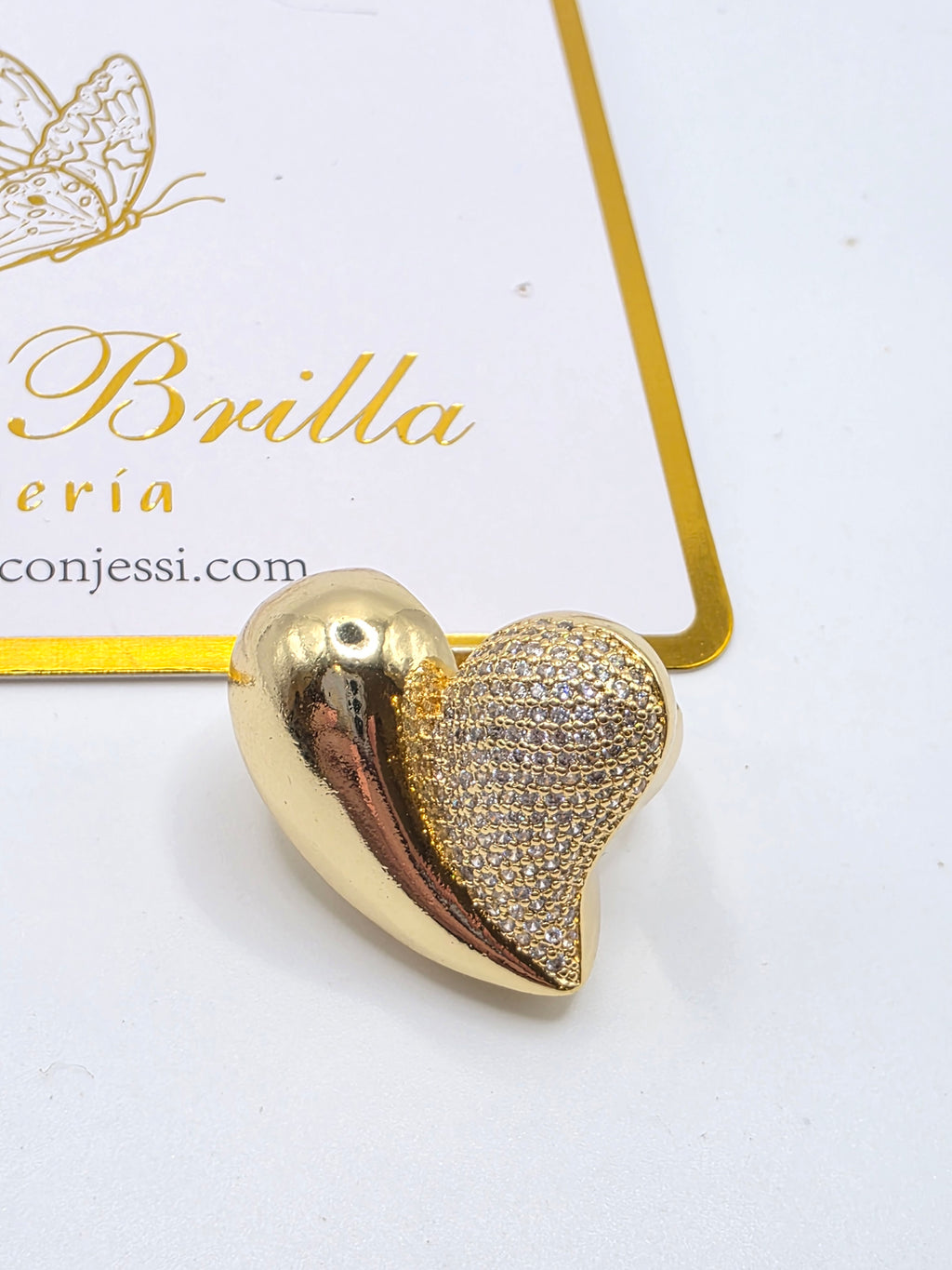 Anillo Corazón Grande size 7 extiende a 8