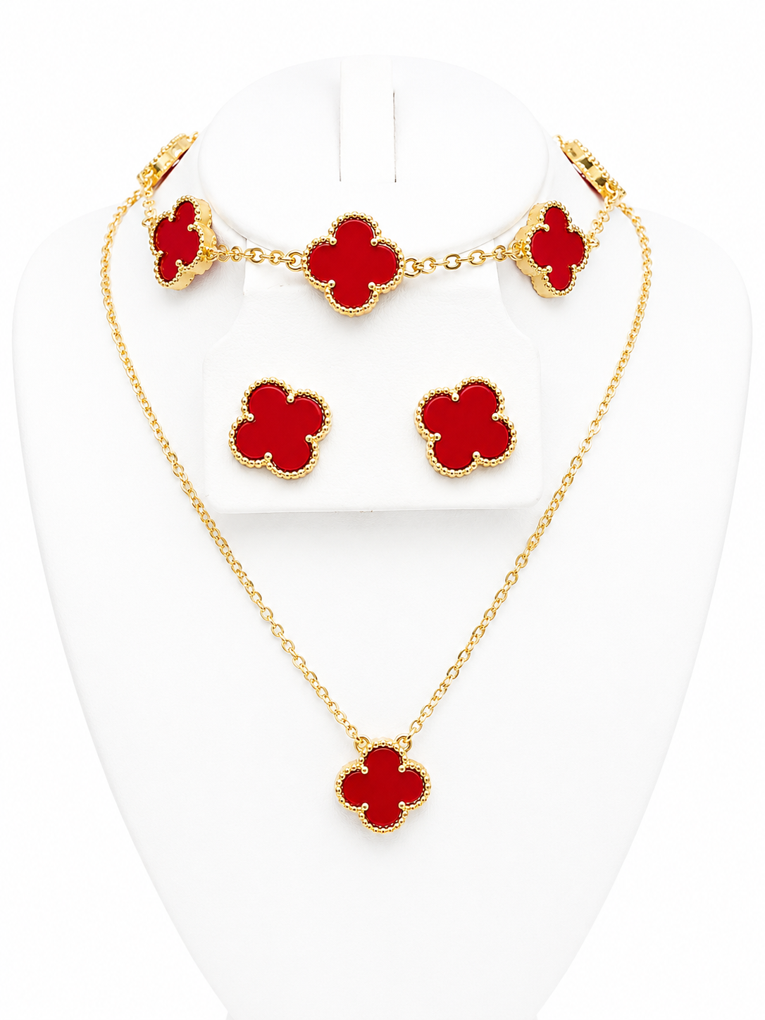 Set Trebol Rojo- Size  18inch/7inch