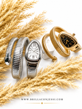 Lujo en tu muñeca Brazalete tipo  Reloj de Culebra en Acero