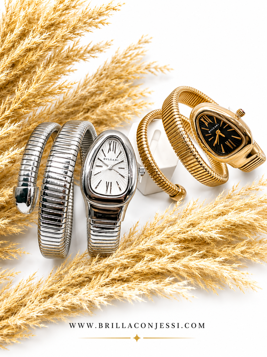 Lujo en tu muñeca Brazalete tipo  Reloj de Culebra en Acero
