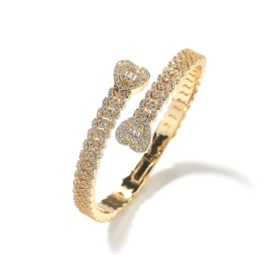 Pulsera de Corazón de Vidrio 7.5inch