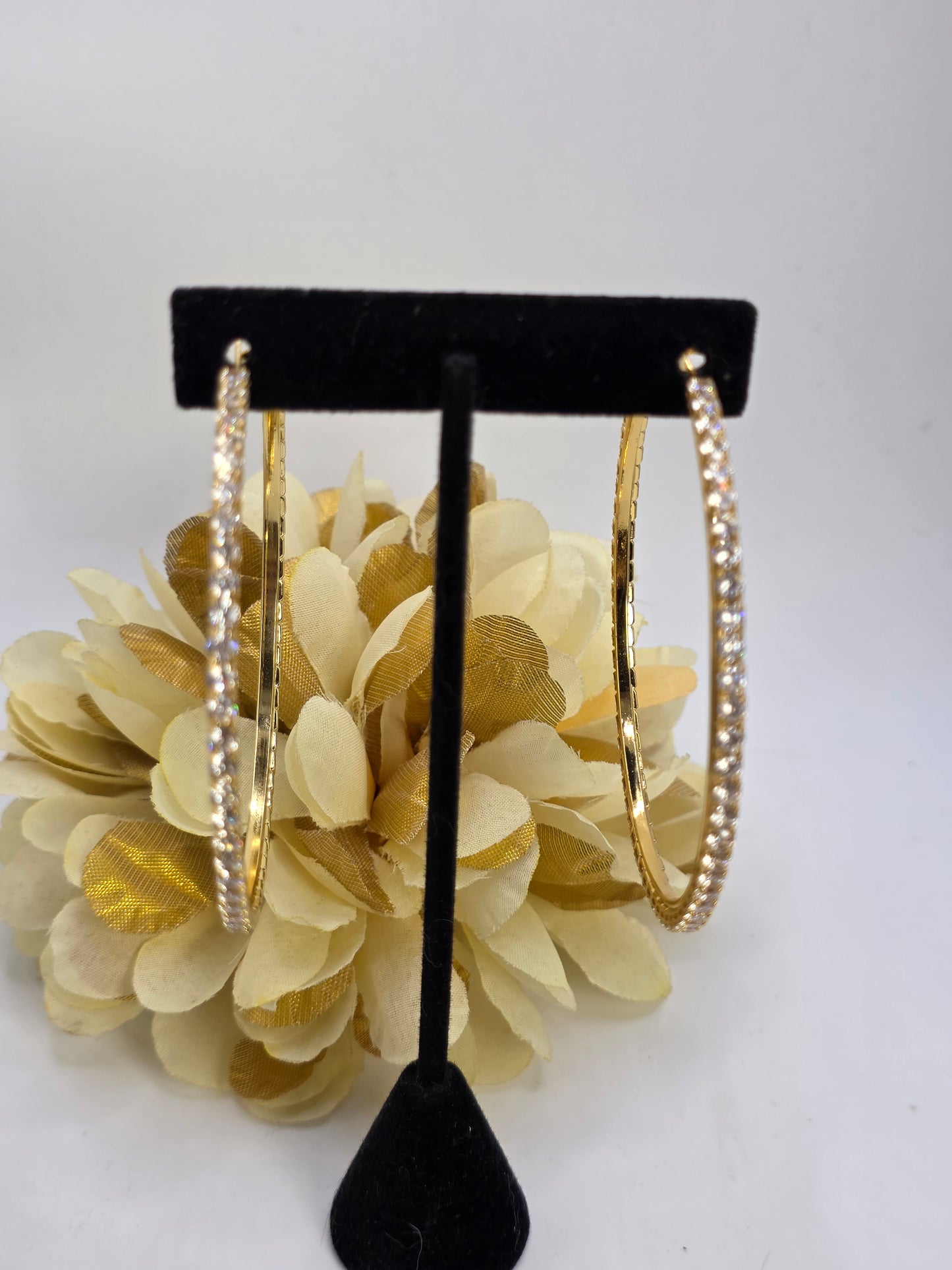 Argollas de 75mm en Vidrio Real Karol G Gold / Silver