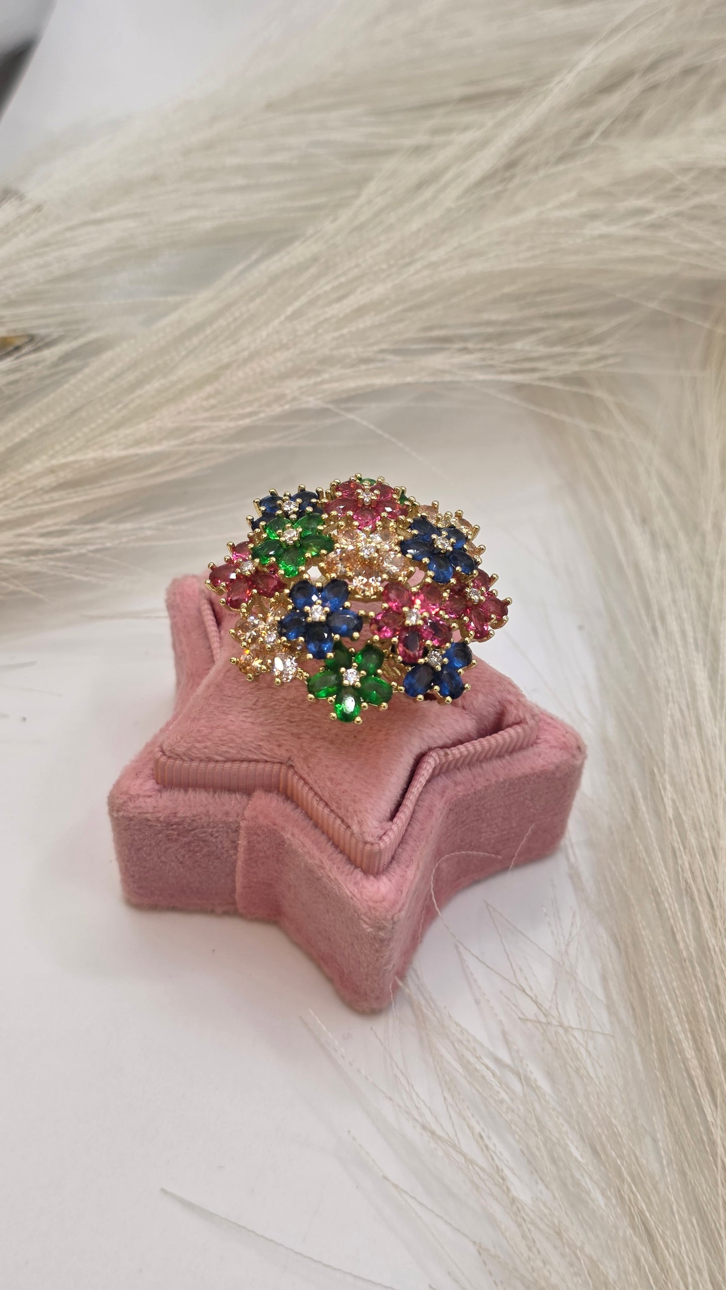 Anillo Arcoiris Vidrio Real