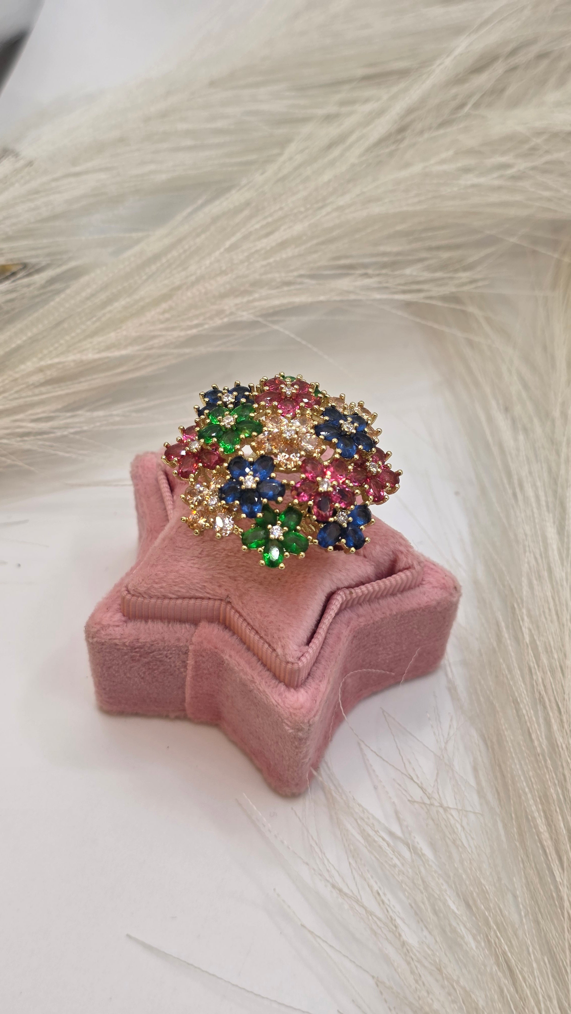 Real Glass Rainbow Ring