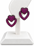 ARETES CORAZON OSCURO Y MORADO CRITAL 5A