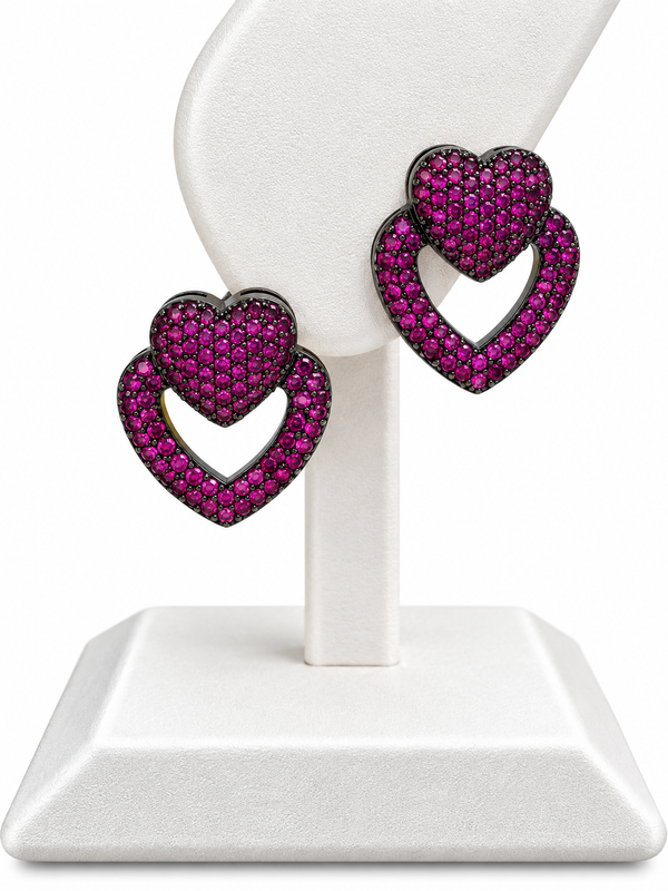 Corazones Oscuro y Morado Crital 5A