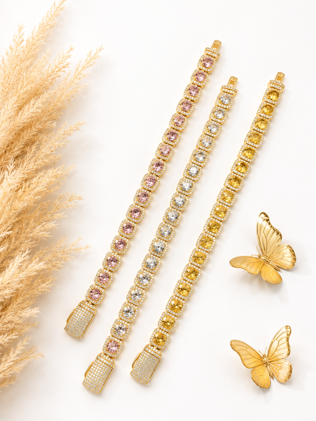 Tu muñeca brillando -Brazalete en corazon de Vidrio Real