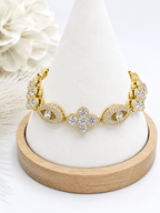 Pulsera de Ojos y Cruz- Size 7inch con extension
