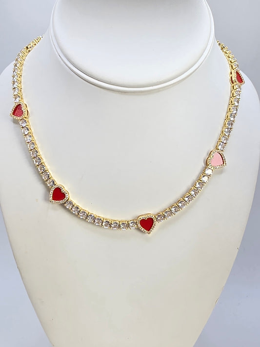 Tenis de corazon Rojo de Vidrio Real