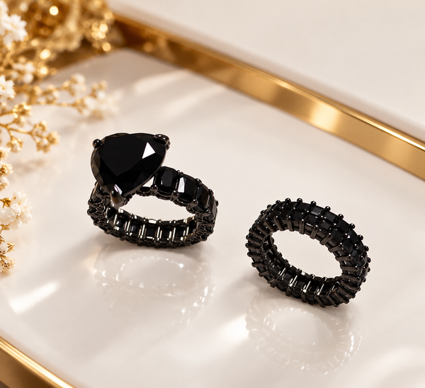 Anillo Oscuro tendencia Cristal Real 5A