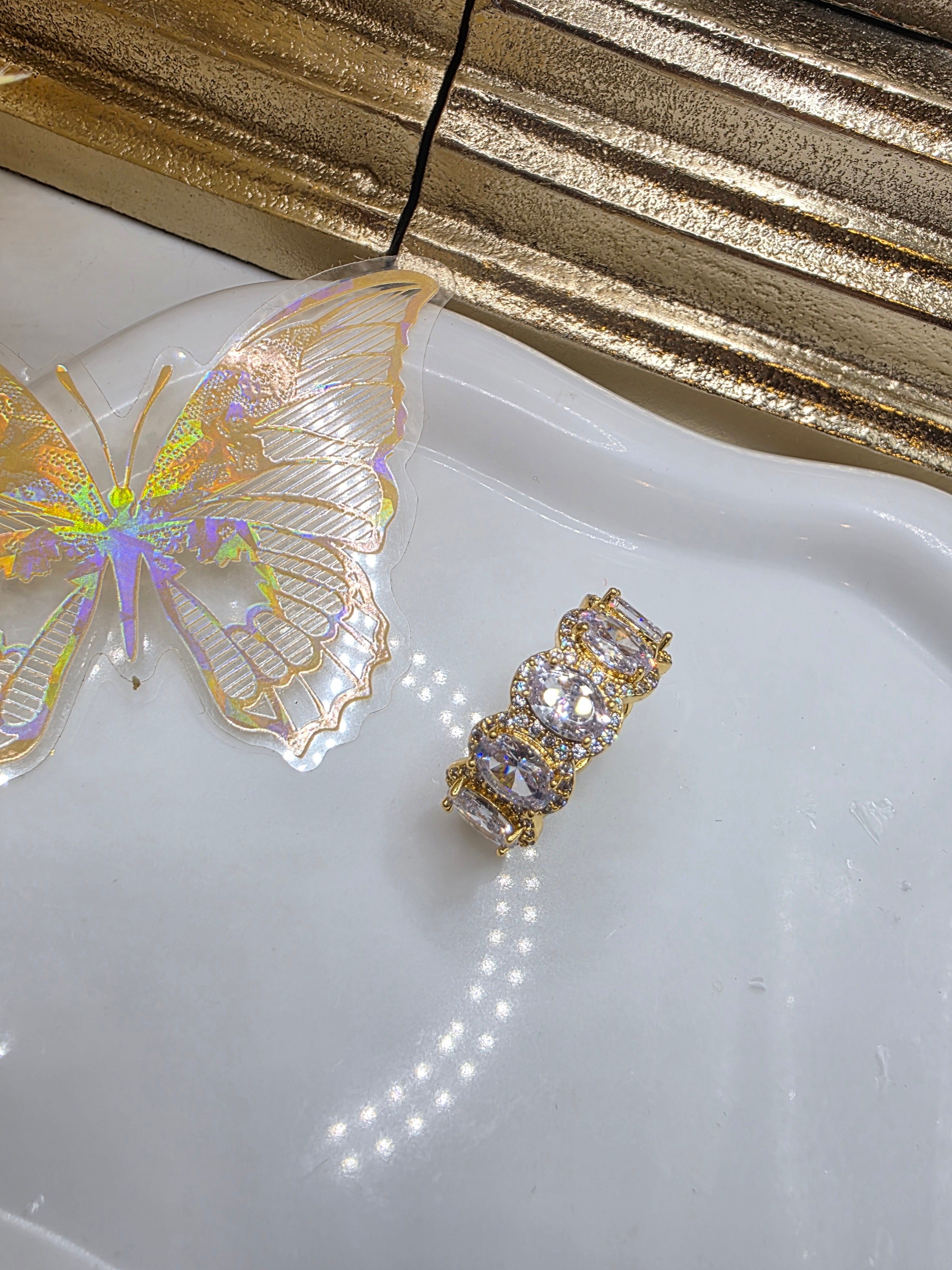 Anillo Princesa Blanco Vidrio Real