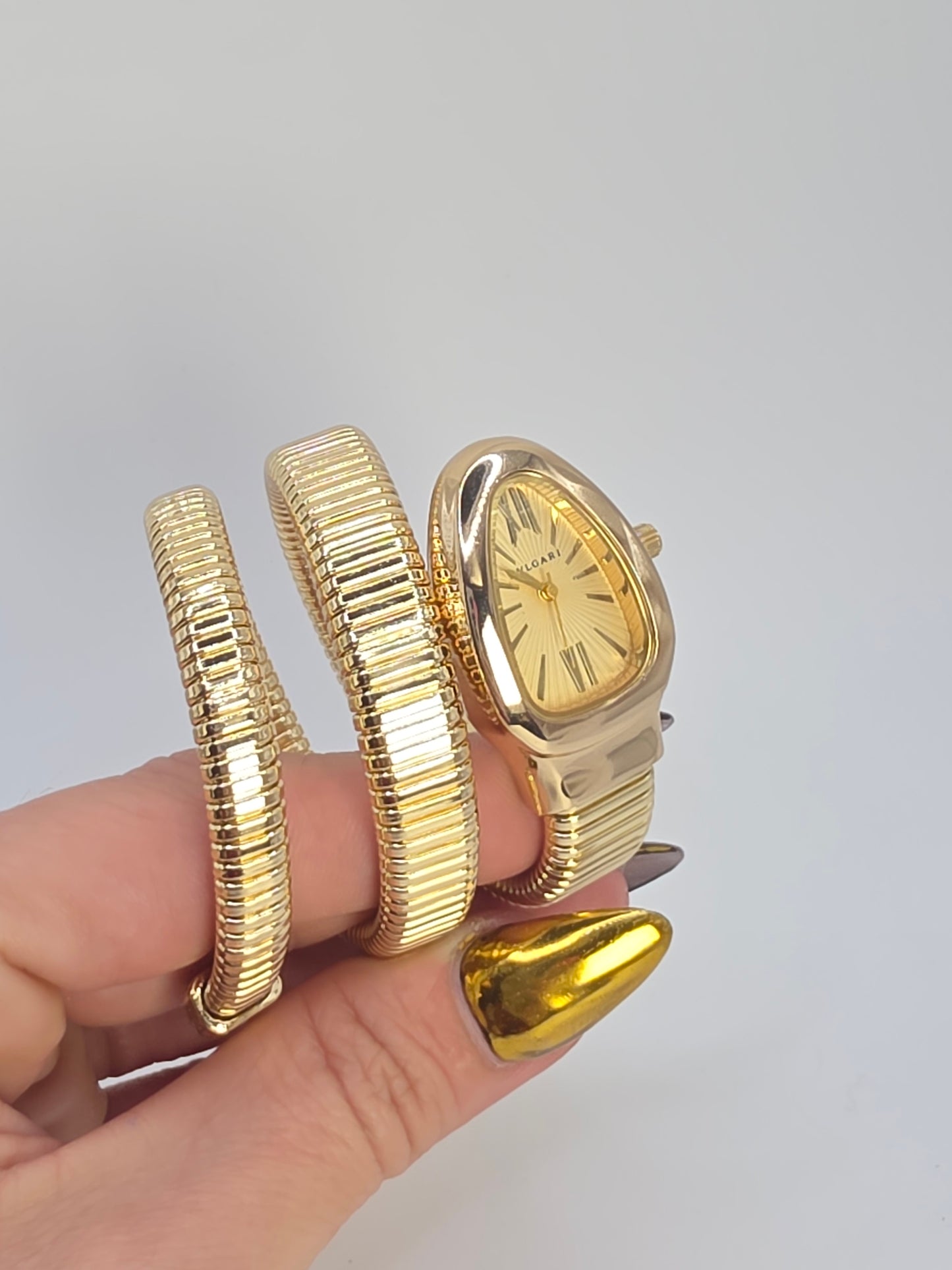 Brazalete con Reloj de Culebra en Acero