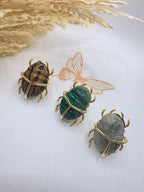 Adjustable Real Stone Beetle Ring Trend