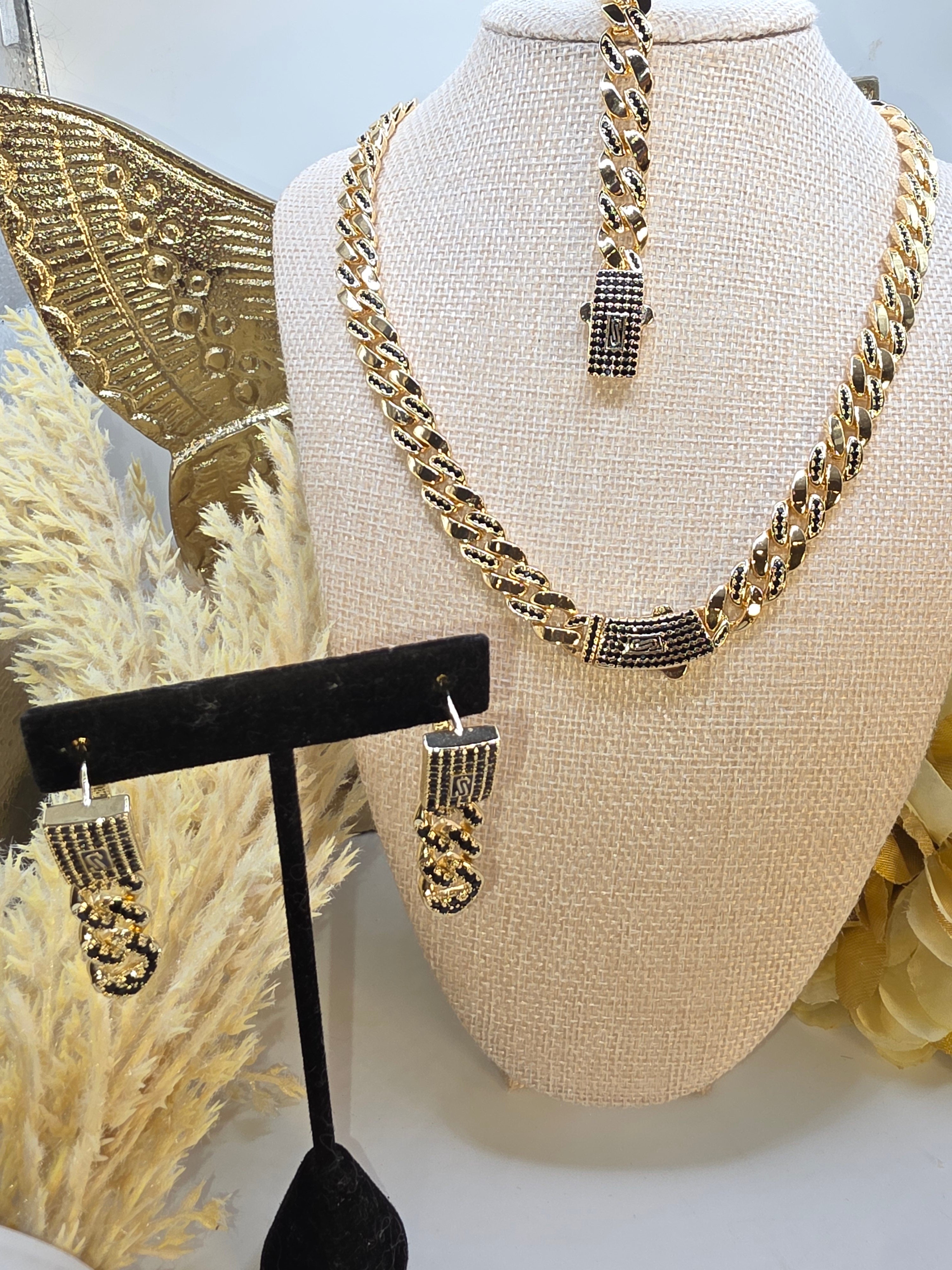 Set de Monaco adimantada en Vidrio oscuro 18inch/7inch