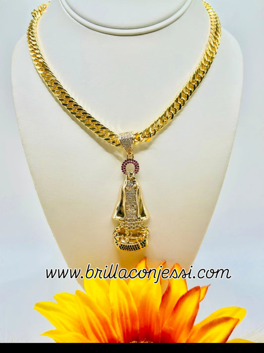 Cadena con Oshun o Virgen caridad del cobre Cadena de 18inch