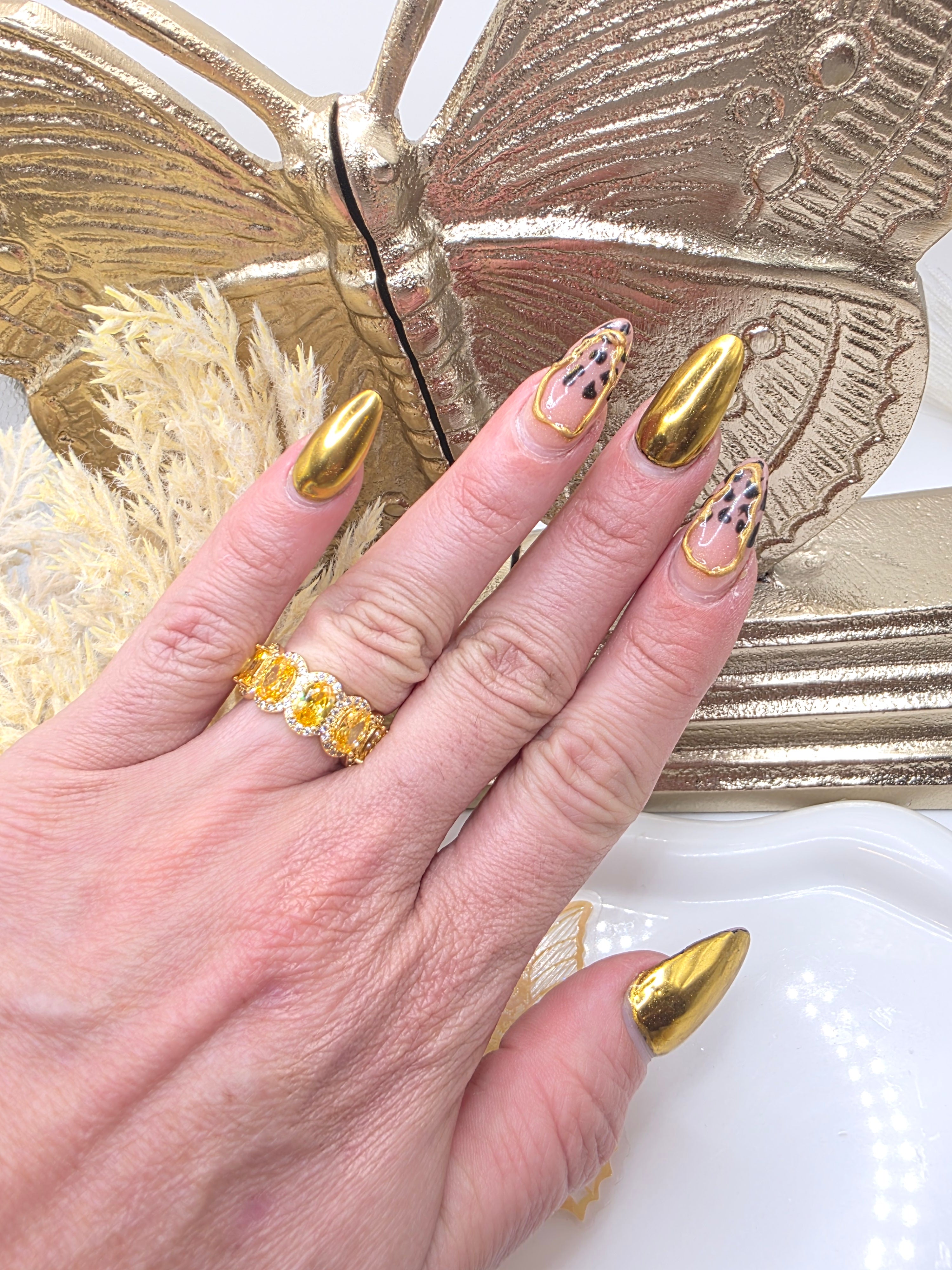 Anillo Cleopatra Amarillo Incustraciones Real