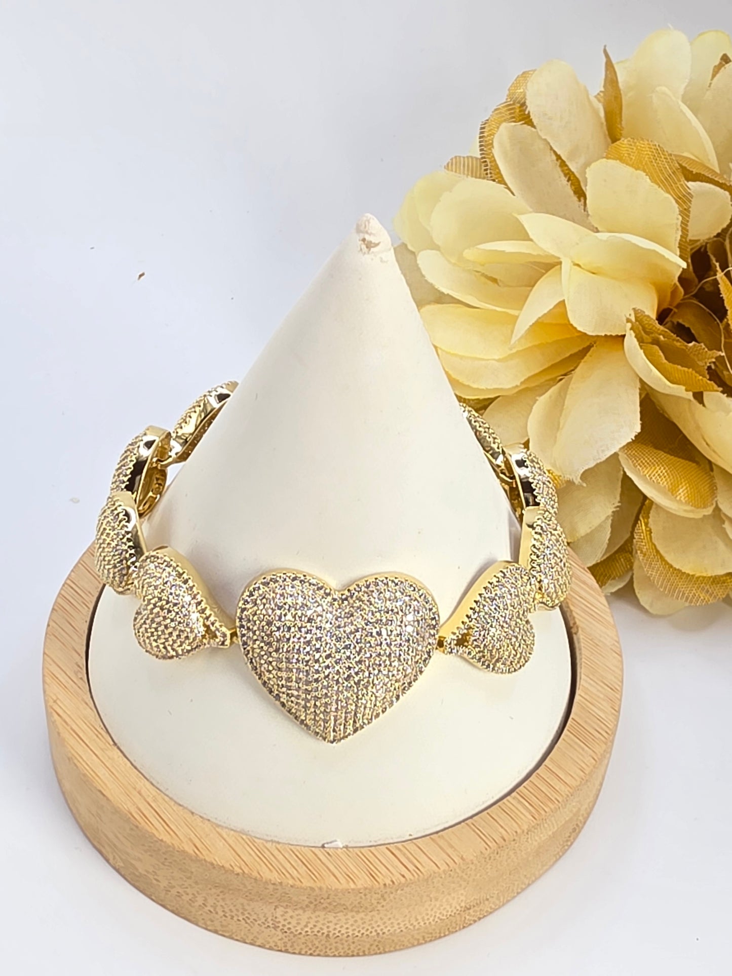 Karol G 7inch Hearts Bracelet with extension