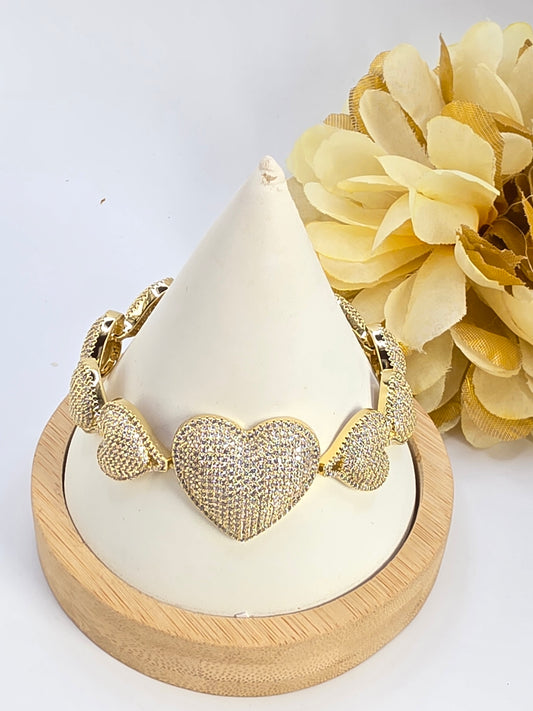 Karol G 7inch Hearts Bracelet with extension