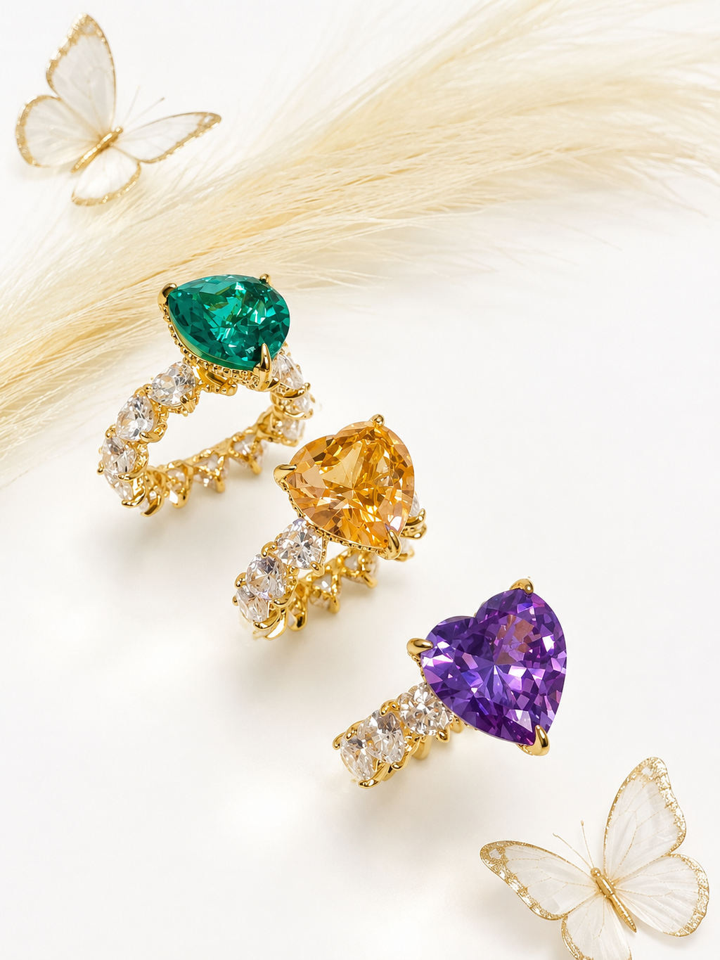 Anillos Princesa de Vidrio Real
