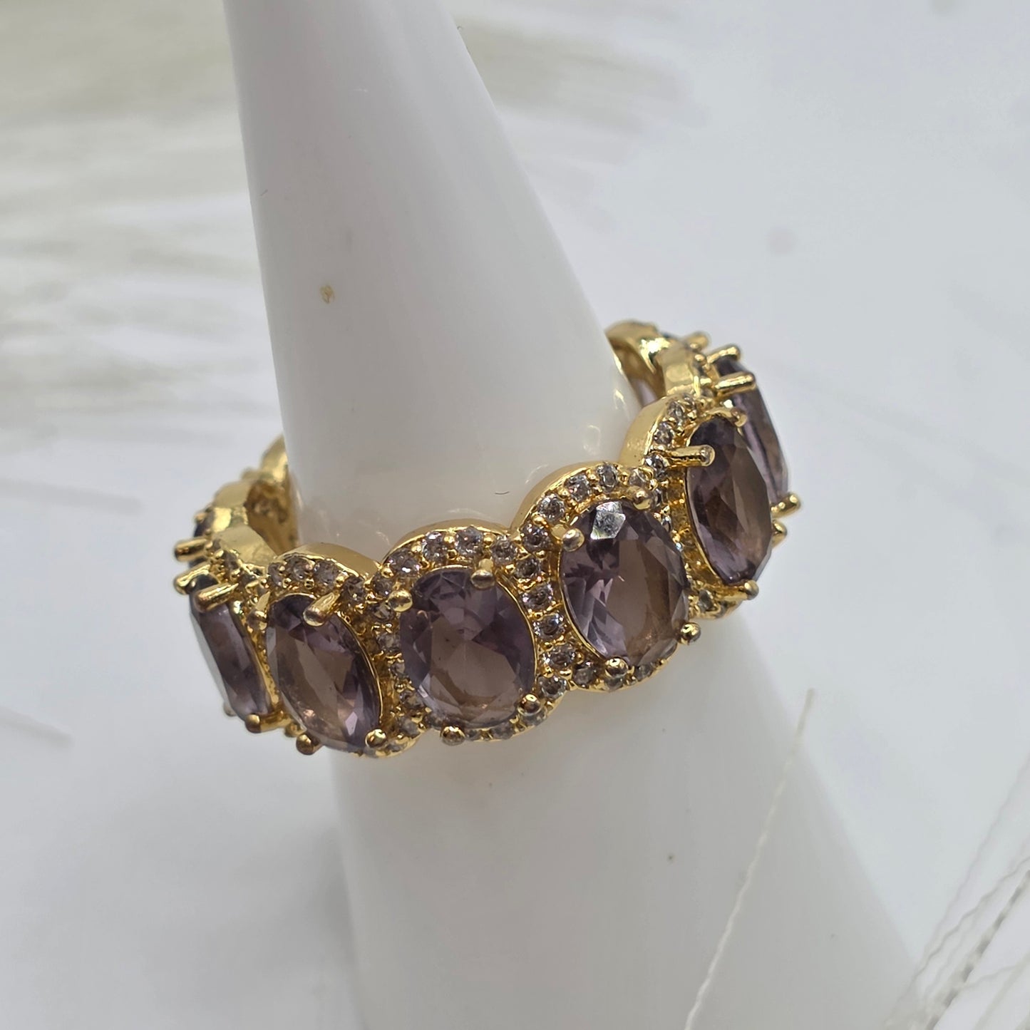 Anillo Lila Vidrio 5A
