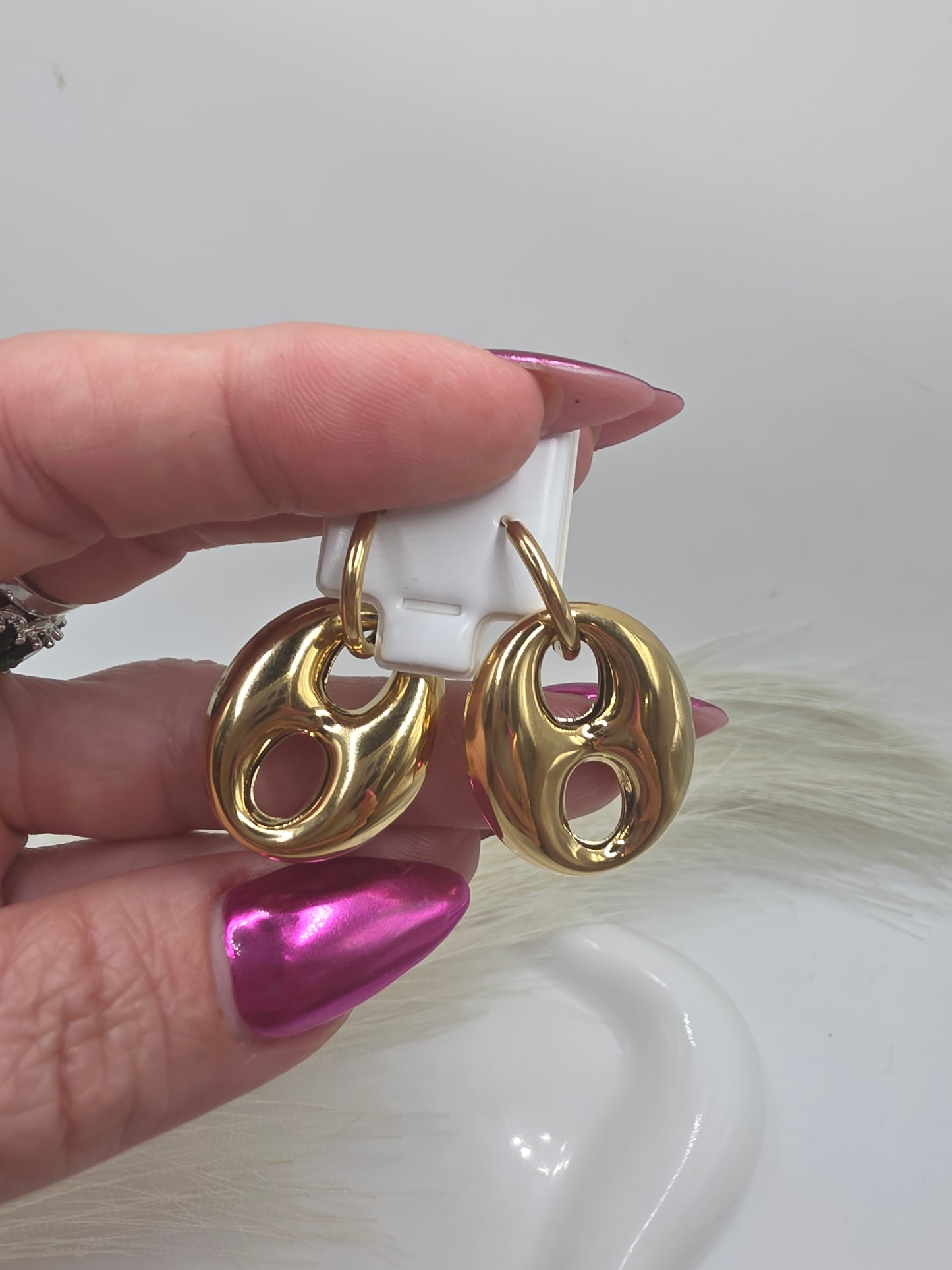 Aretes GG acero en laminado 14k