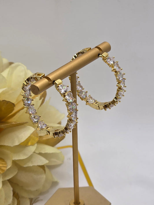 Aretes de 35mm en Vidrio Real  Laminado 14k Alta Calidad