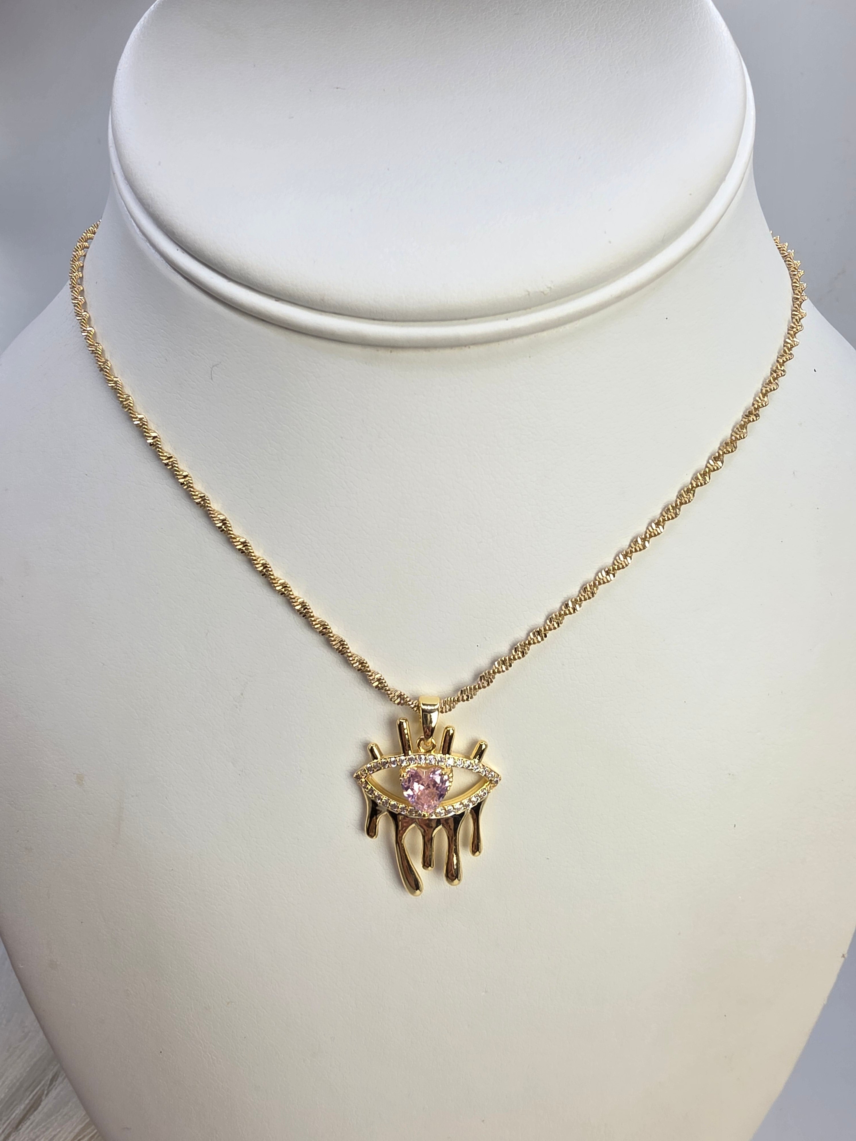 Rose Eye Necklace, Size 16 inches
