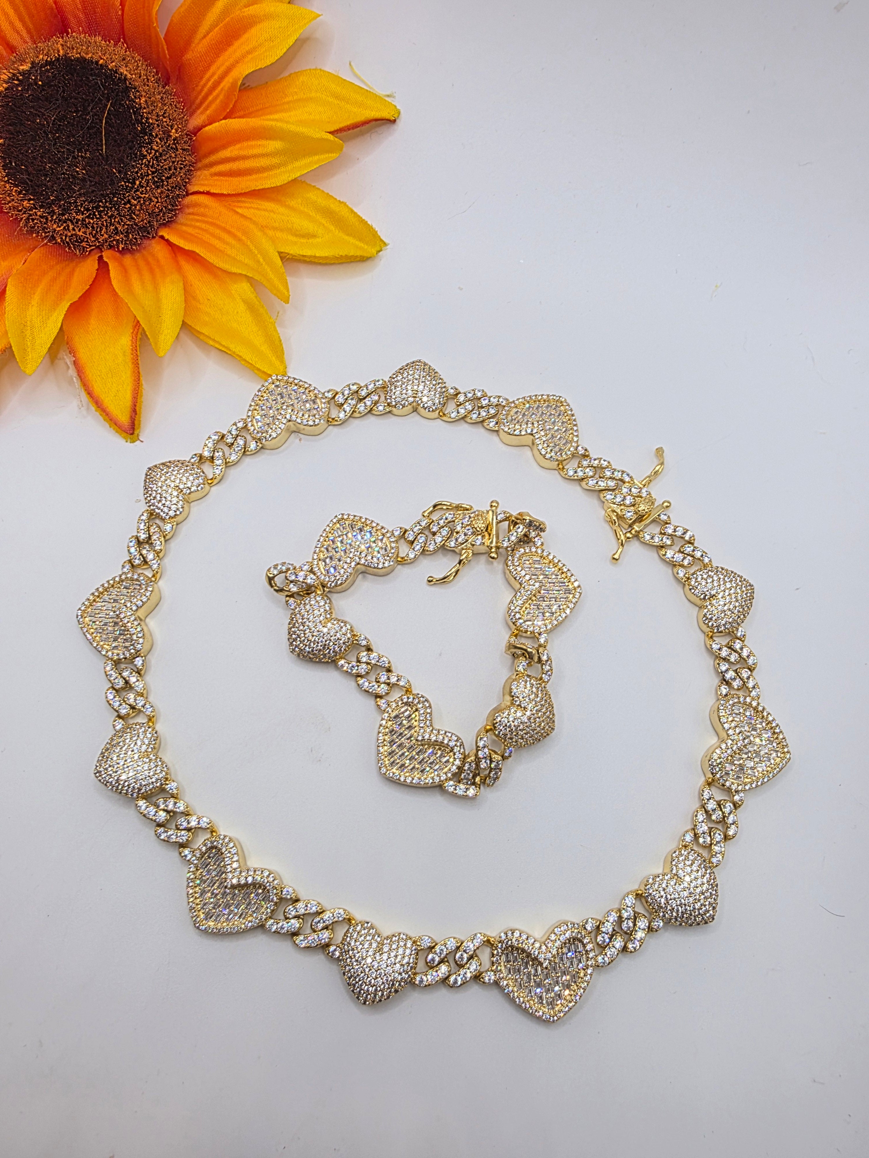 Set de Corazones en Vidrio Real -Size 16inch/7inch