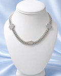 Gargantilla Silver  Monaco Adimantada con Trebol -Size 18imch