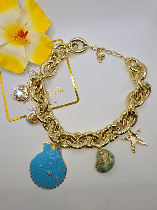 Gargantilla de caracoles y estrella para el verano