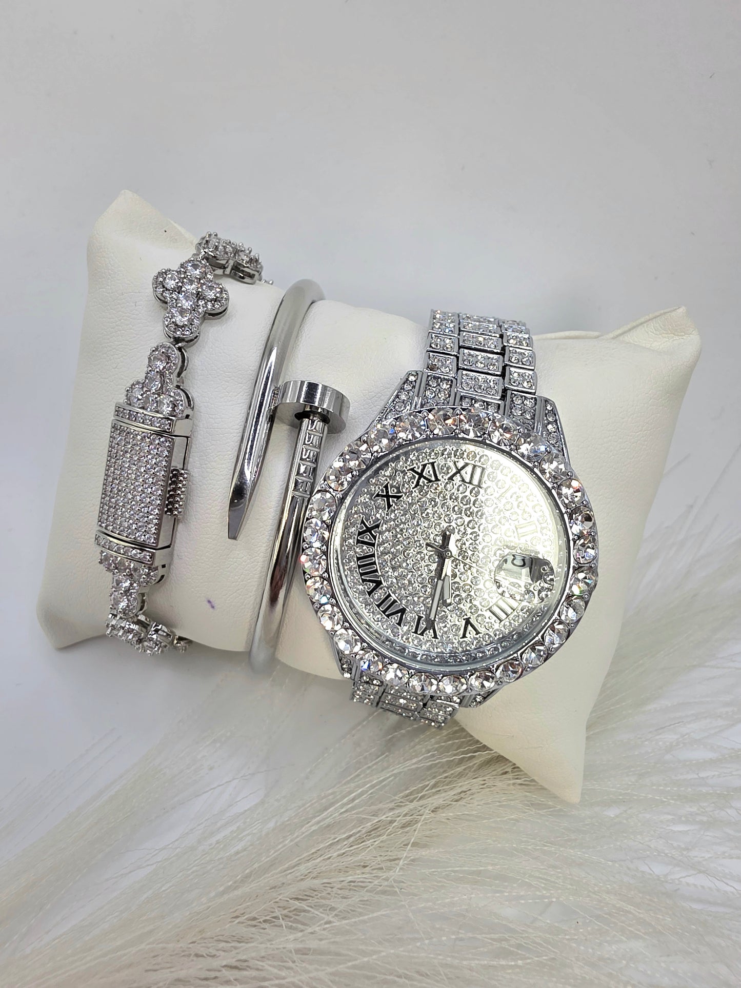 Reloj Silver en Abrillantado en Vidrio Real 5A Alta Calidad de 28mm