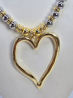 Cadena de Balines Silver y Oro corazon Karol G