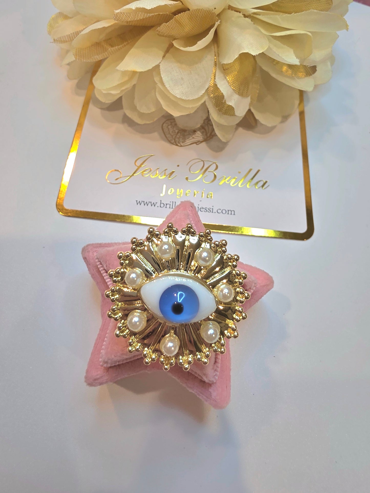 Anillo de Ojo azul ajustable