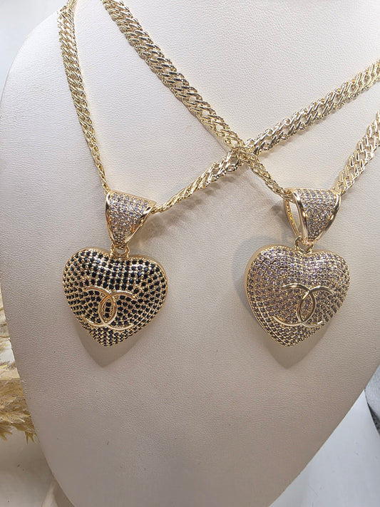 Cadena Española de 18inch con Corazon chanel