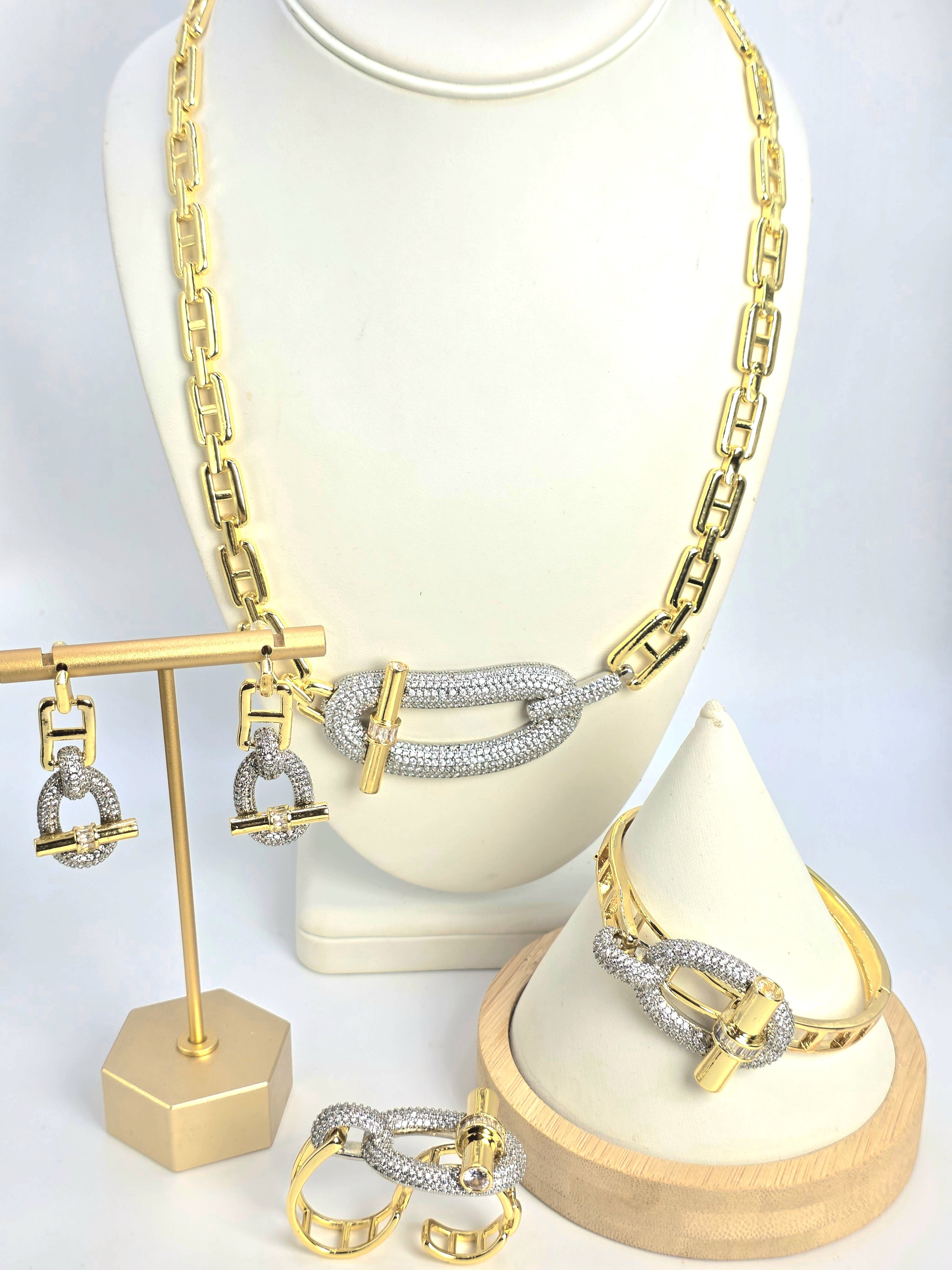 Set Cleopatra Moda Top -Size 18inch anillo ajustable