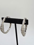 Aretes de 35 mm en Vidrio real Color: Silver y Gold