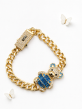 Monaco Blue Bear Clasp Bracelet 7inch