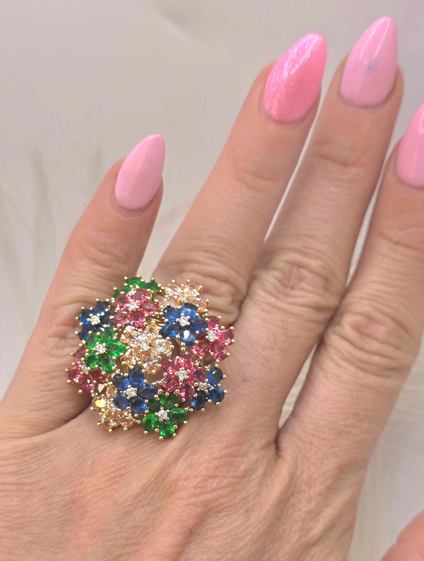 Anillo Arcoiris Vidrio Real