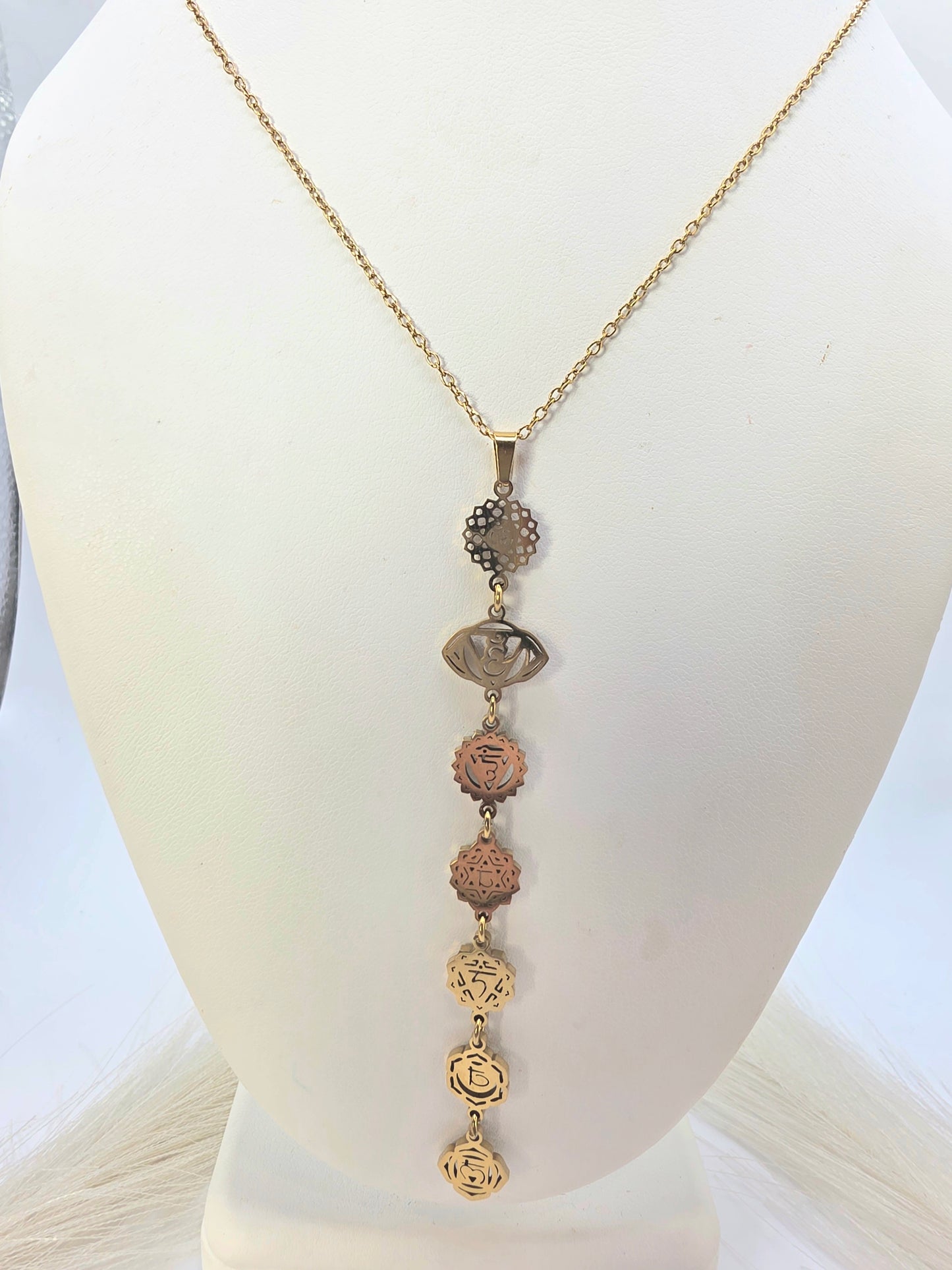 Cadena dec18inch con signos chinos de suerte